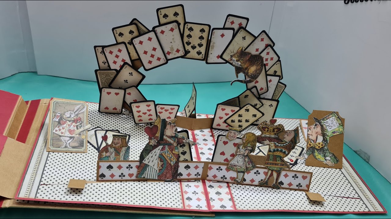 TUTO POPUP DES CARTES .ALBUM ALICE.