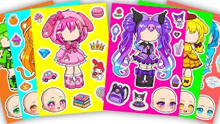 💘Paper DIY💘 Sanrio X Gacha Sticker Book #Kuromi #Melody #Cinnamoroll #paperdiy #gachalife #asmr