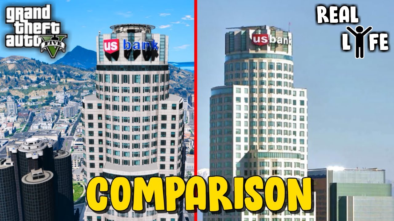 GTA 5 vs GOOGLE Earth #1  Los Santos and Los Angeles Comparison 