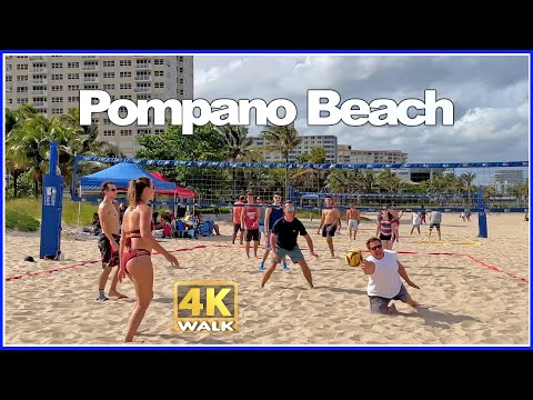 【4K】WALK along Pompano Beach FLORIDA USA walking Travel vlog