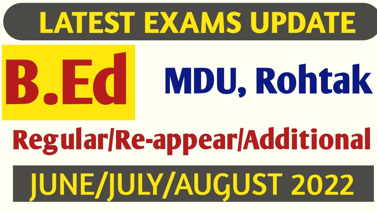 LATEST UPDATE || MDU EXAMS || B.Ed 1st || B.Ed 2nd || DATESHEET 2022 || PRACTICAL || THEORY || MDU |