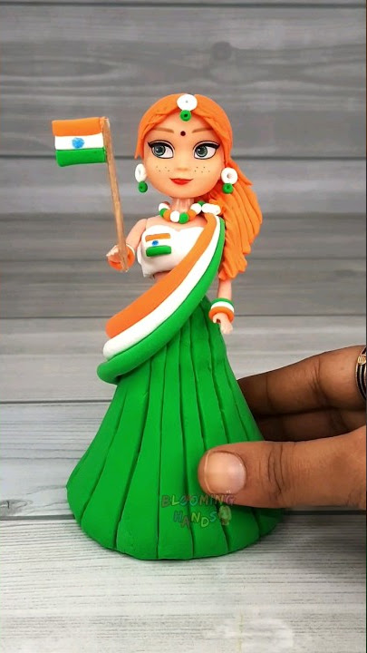 Independence day special🇮🇳🇮🇳 Clay Tricolour Flag Dress Making For Barbie Doll💕🇮🇳💞Old Doll Makeover🥰