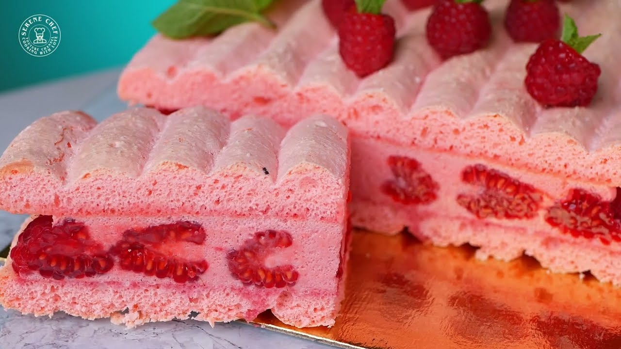 Framboisier | Gourmet Cake Recipe with a Raspberry Garden on Top