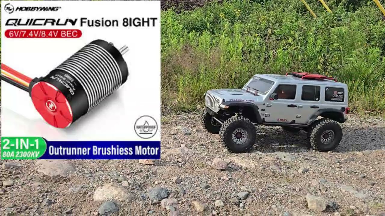 Scx6 Jeep Wrangler, New HW FUSION 8 Motor. HOW DOES IT FEEL!#fusion #hobbywingfusion #axial #rcelf