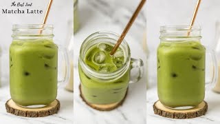 How to make iced matcha green tea latte recipe - The Hungry Bites