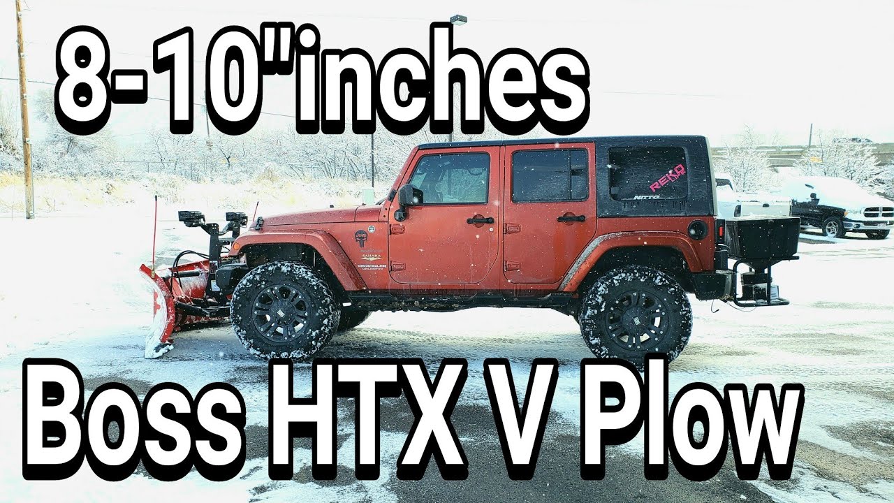 Jeep Wrangler Plowing 810"inches of snow Boss HTX V Plow YouTube