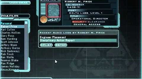 Doom 3 - Robert Price PDA