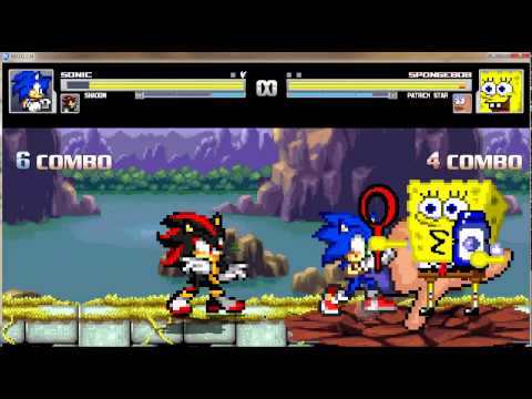 Mugen SONIC AND SHADOW VS SPONGE BOB AND PATRICK STAR 2015
