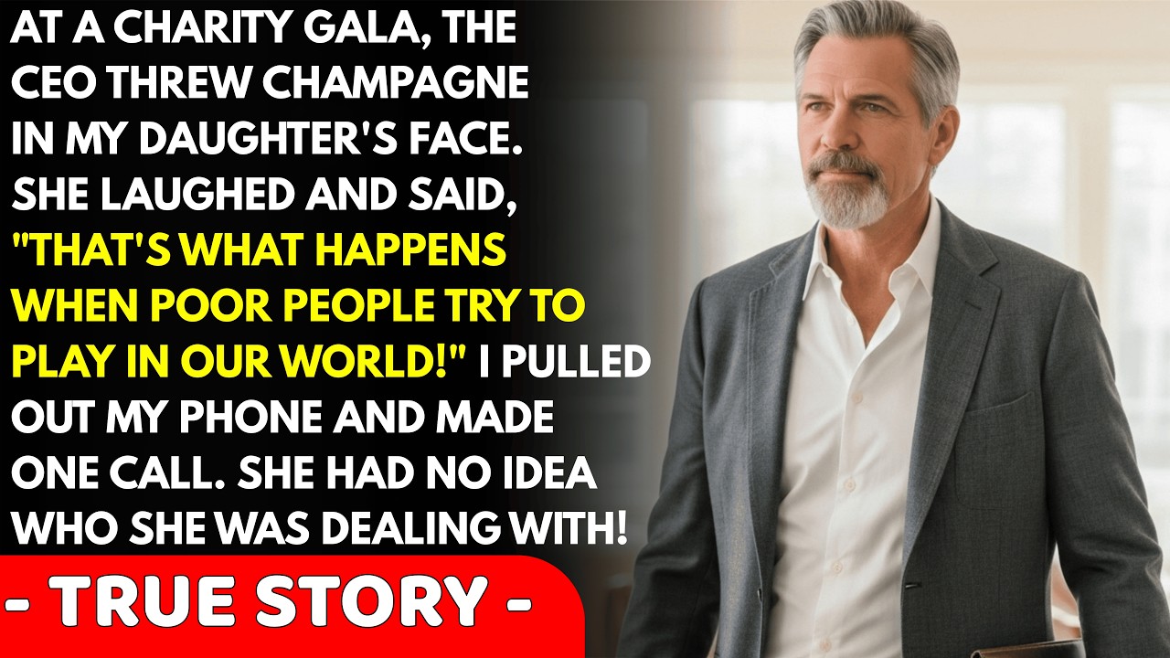 At a Charity Gala, a CEO Threw Champagne At My Daughter's Face, So I Made One Phone Call And...