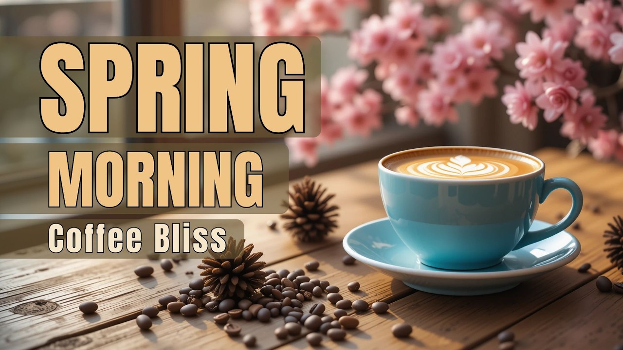 Relaxing Spring Morning Coffee Ambience ☕ Soft Jazz & Cozy Window Vibes for Stress Relief