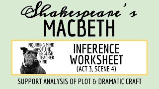 Macbeth Act 3 Scene 4 Close Reading Analysis Worksheet and Answer Key