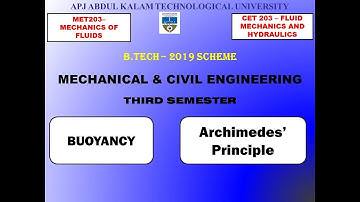 Buoyancy & Archimedes’ Principle | KTU - (S3) - Mechanical (Module 1) & Civil (Module 2)
