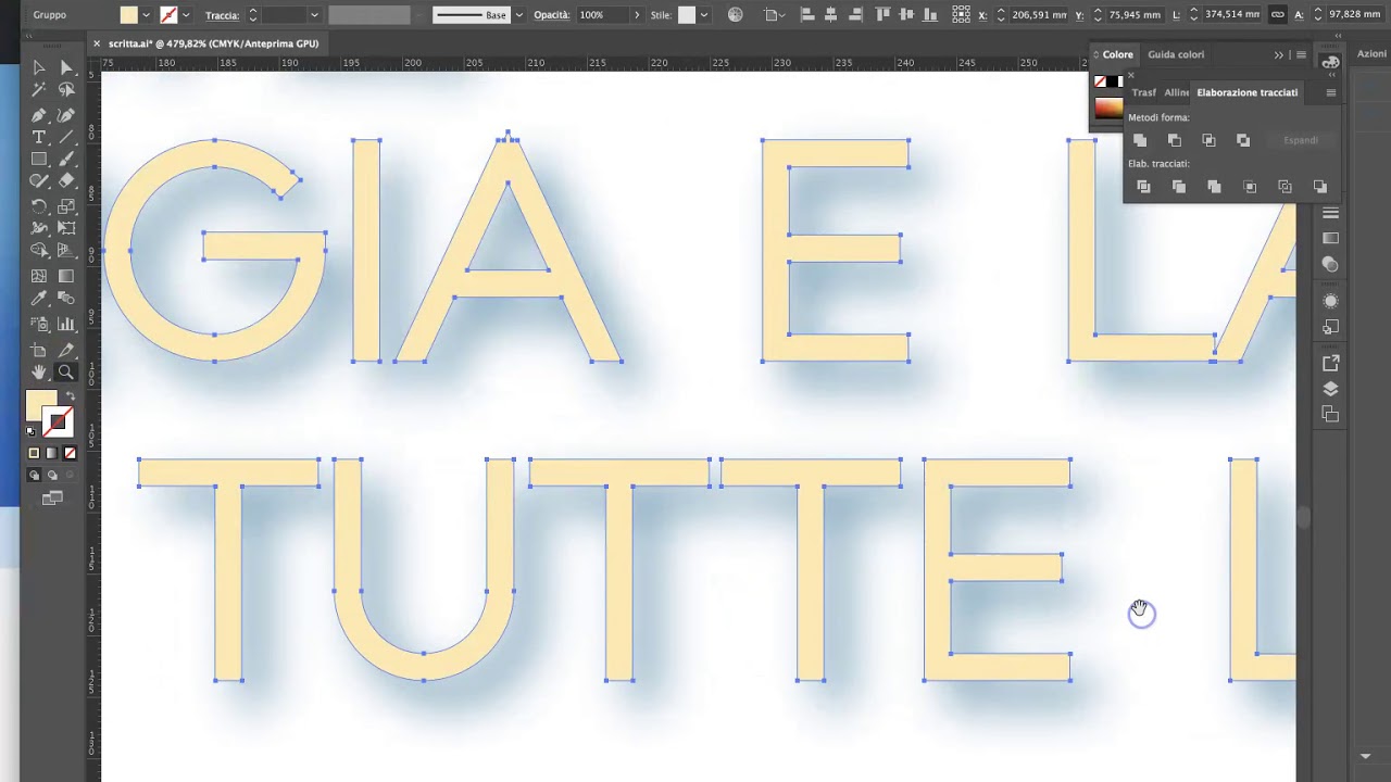 Come generare un tracciato di testo e correggerlo con illustrator YouTube