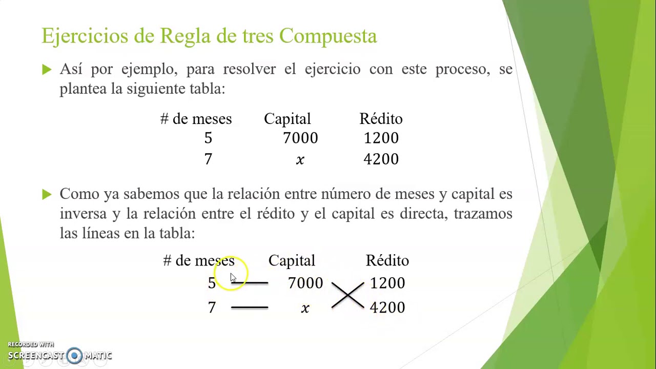 Ejemplo regla de tres