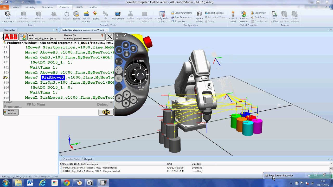 Robot ABB simulatie - YouTube