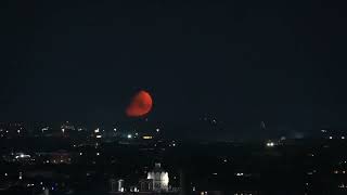 Moonset over Chicago on the night of 7-22-2026