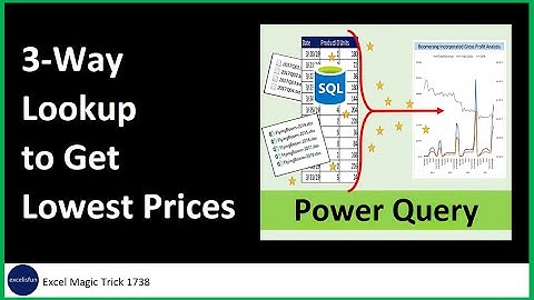Power Query: Lookup 3 Lowest Prices from 3 Criteria Lookup Table. Excel Magic Trick 1738.