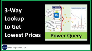 Power Query: Lookup 3 Lowest Prices from 3 Criteria Lookup Table. Excel Magic Trick 1738.