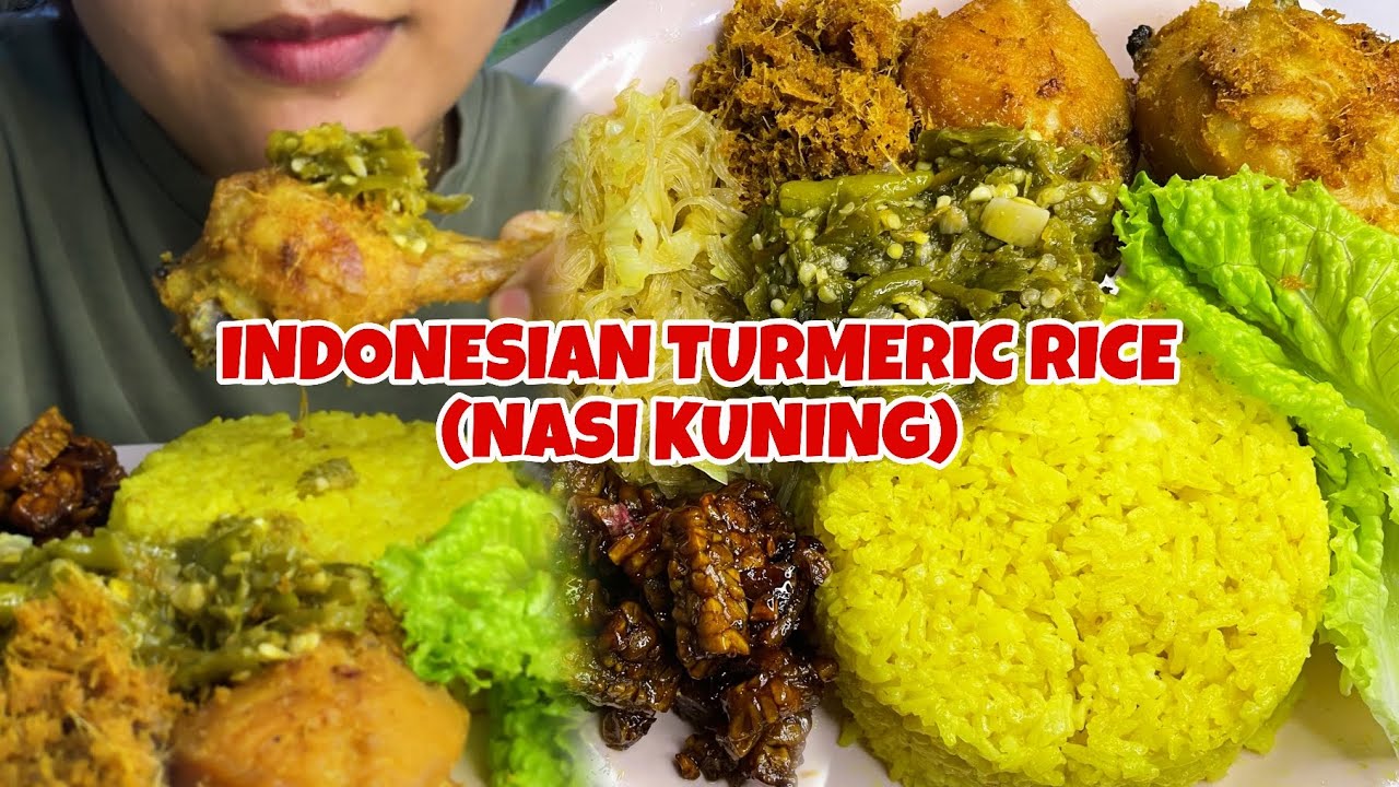 ASMR | TURMERIC RICE❗Kalasan fried chicken, Fried Vermicelli, Tempe Orek | ID