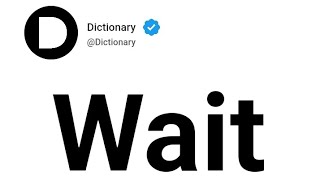 Wait Meaning In English