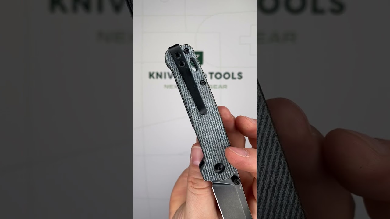 QSP Knife Penguin V2 QS130V2-B2 Blackwashed D2, Denim Micarta