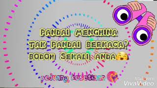 Pandai menghina tak pandai berkaca?bodoh sekali anda