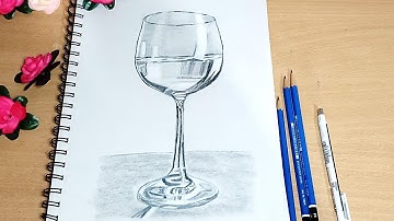 Drawing of a simple glass - How to draw 3D Art step by step (craftUP)