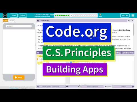 While Loops Lesson 11.9 Tutorial with Answers Code.org CS Principles