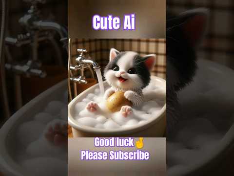 Cute cat making