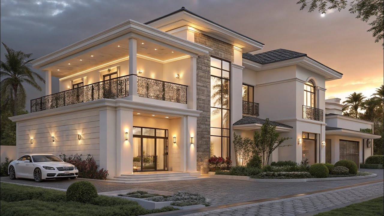 Luxury Modern🏡🪴 Villa Exterior | Elegant🌴🪴 Two-Story Mansion Design 🏘️🪴 ...