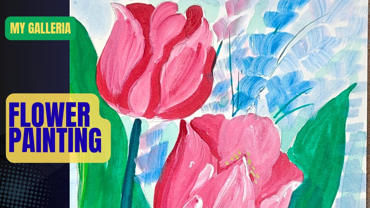 How to Paint Tulip Flowers | Easy Acrylic Painting for Beginners