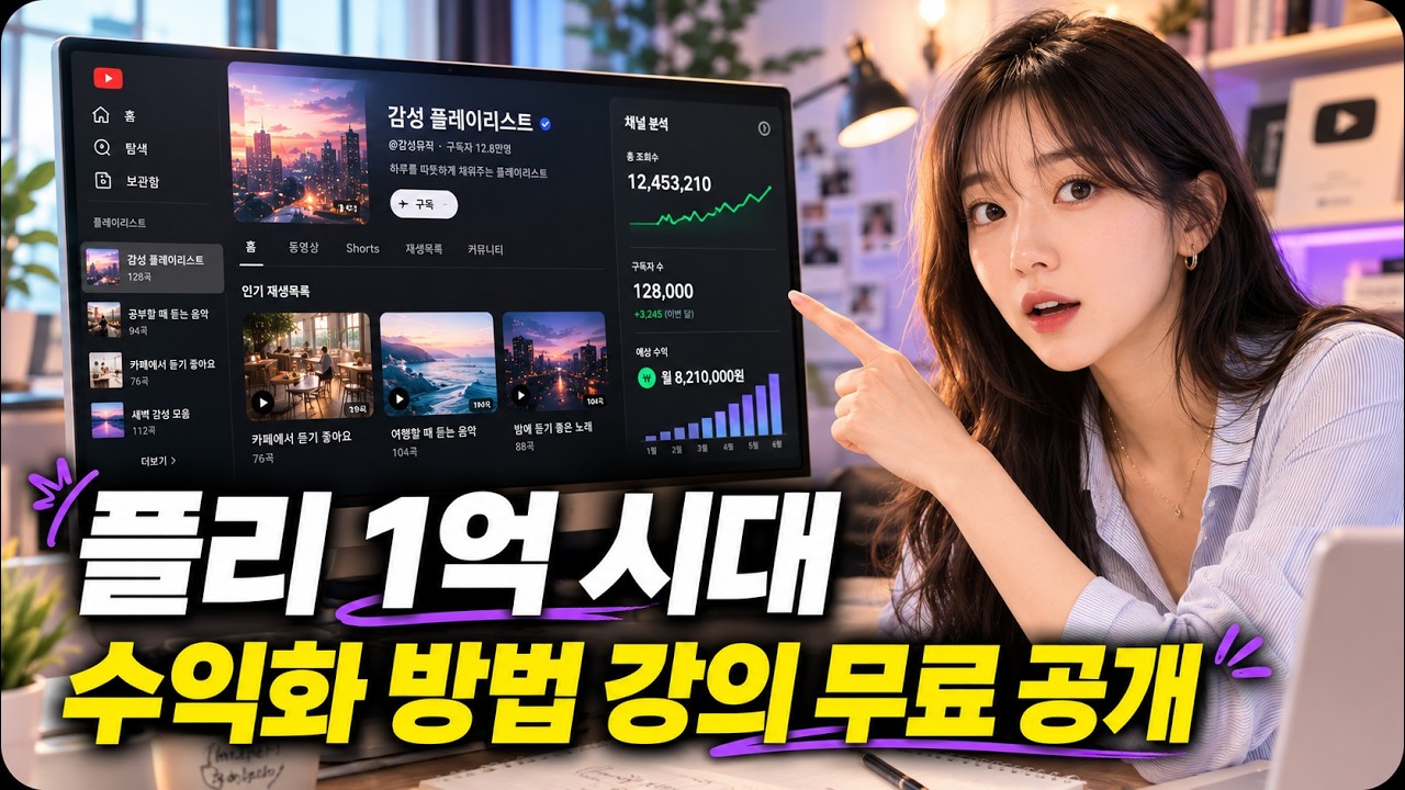 AI플레이리스트로 1억 버는방법 채널 만드는 법과 수익화 방법 총정리 수노 리리아3