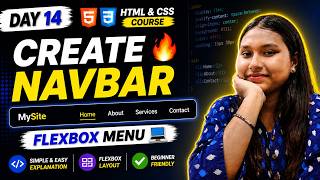 👉 Navbar Design Tutorial 💻 | HTML CSS Flexbox Explained | Day 14