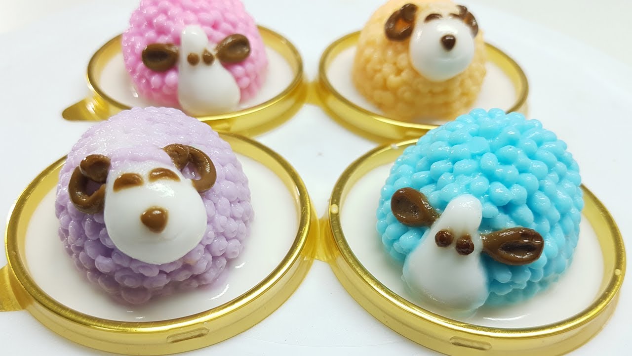 สอนทำวุ้นสัตว์การ์ตูนง่ายๆ วิธีทำวุ้นแกะหลากสี น่ารักๆด้วยวุ้นกะทิ - Sheep Jelly I วุ้นแฟนซี