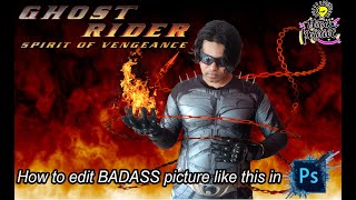 Ghost raider concept photo edit in Adobe Photoshop | Ghost raider | Badass picture editing screenshot 2