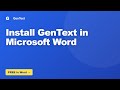 How to Install GenText in Microsoft Word #Shorts