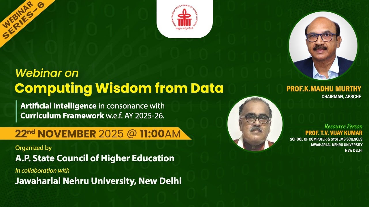 Webinar on Computing Wisdom from Data AI in consonance with Curriculum Framework w.e.f. AY 2025-26