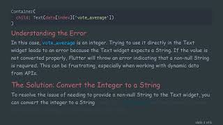 How to Resolve the Non-null String Requirement in Flutter's Text Widget