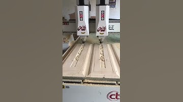 Double Head CNC Wood Router Machine work on wood making 3D Design