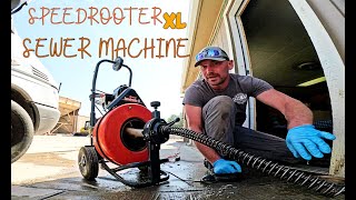 SEWER CLEANING with SPEEDROOTER XL by General Wire. DRUM cable machine vs SECTIONAL