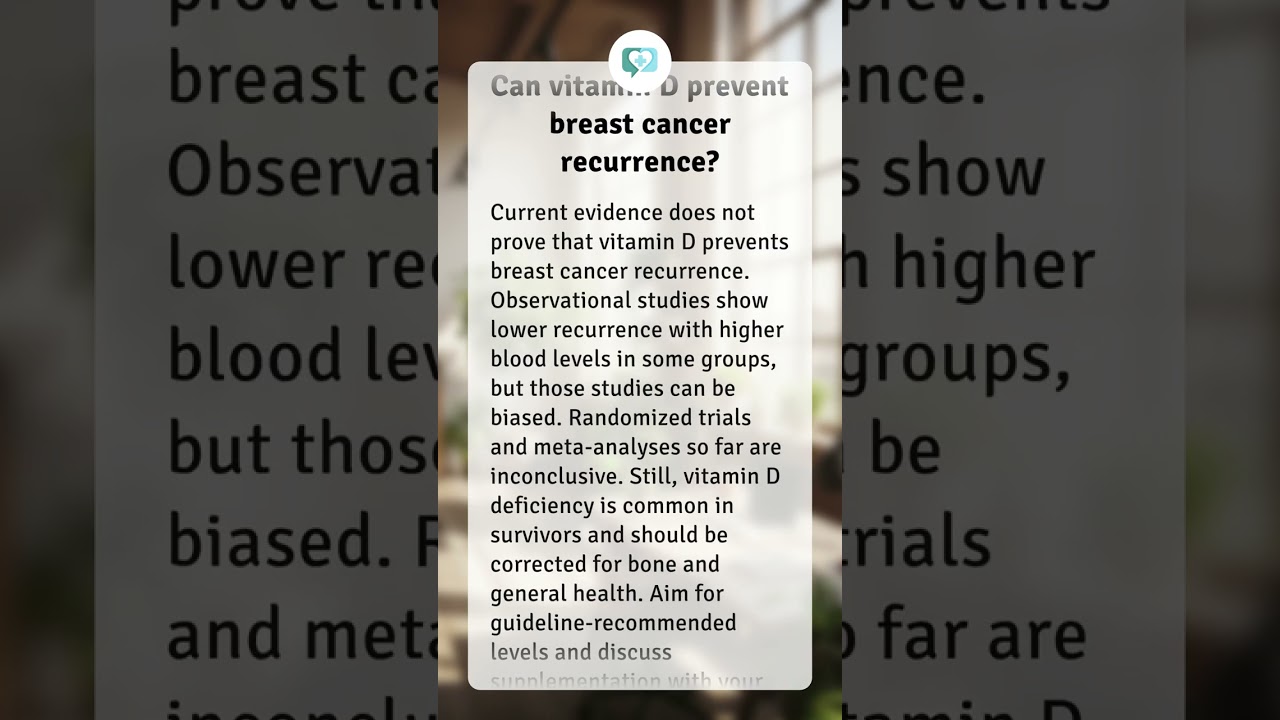Can vitamin D prevent breast cancer recurrence?