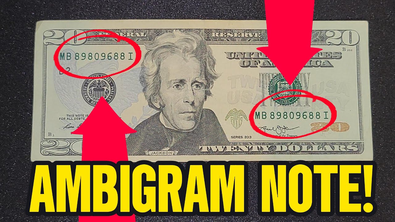 $20 AMBIGRAM Serial Number! 💵 Star Note and Rare Banknote Search - YouTube