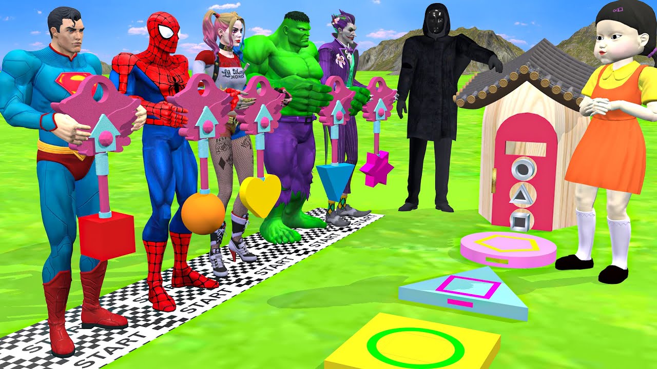 Long Slide Game With Cow Elephant Gorilla Hippopotamus Tiger - 3d Animal Game -  Funny 3d Animals