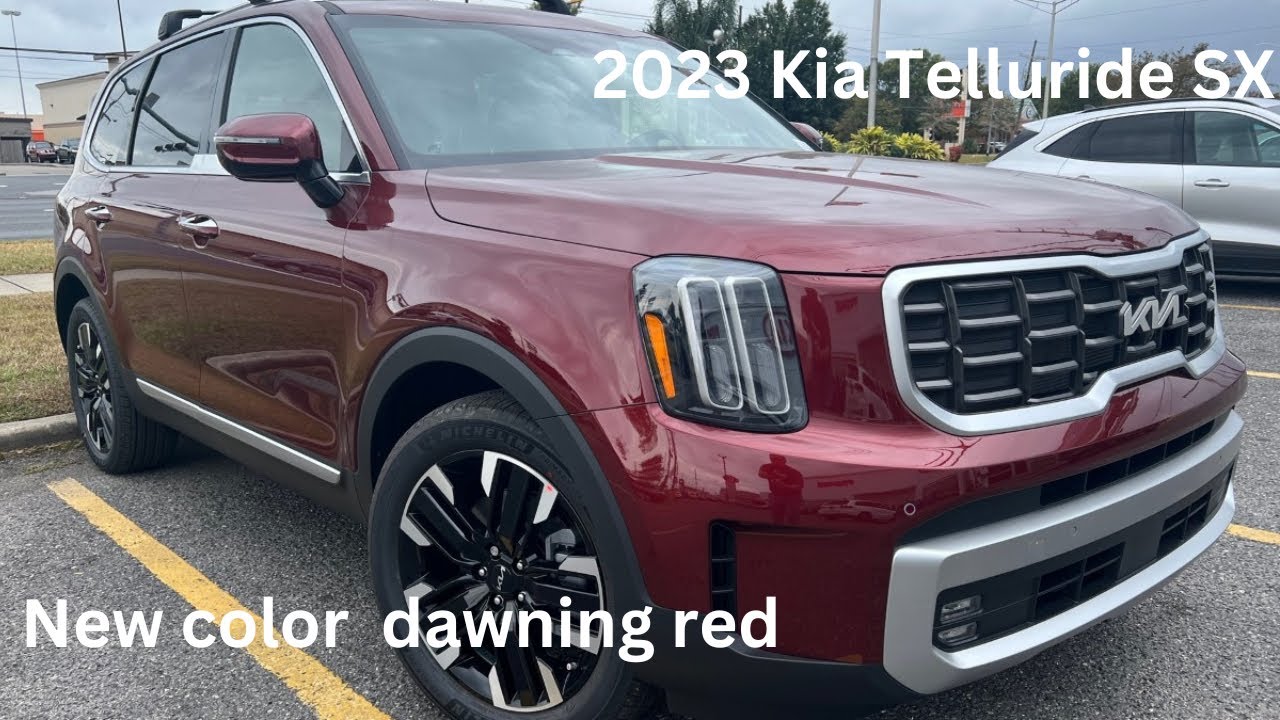 2023 Kia Telluride SX AWD. New color dawning red. Interior color