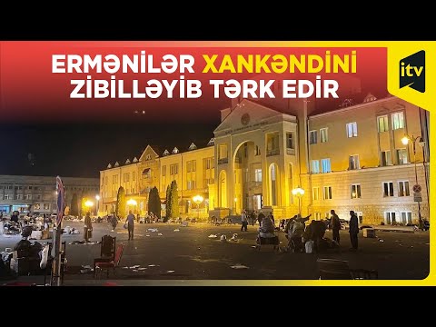 Xankəndidən çıxan ermənilər zibillərini şəhərin yollarına atır