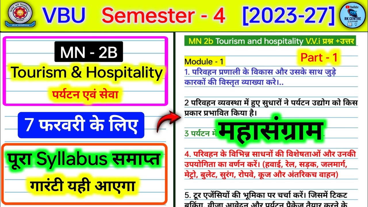 Mn 2b tourism and hospitality sem 4 important questions l Parivahan Pranali ke Vikas aur uske sath 