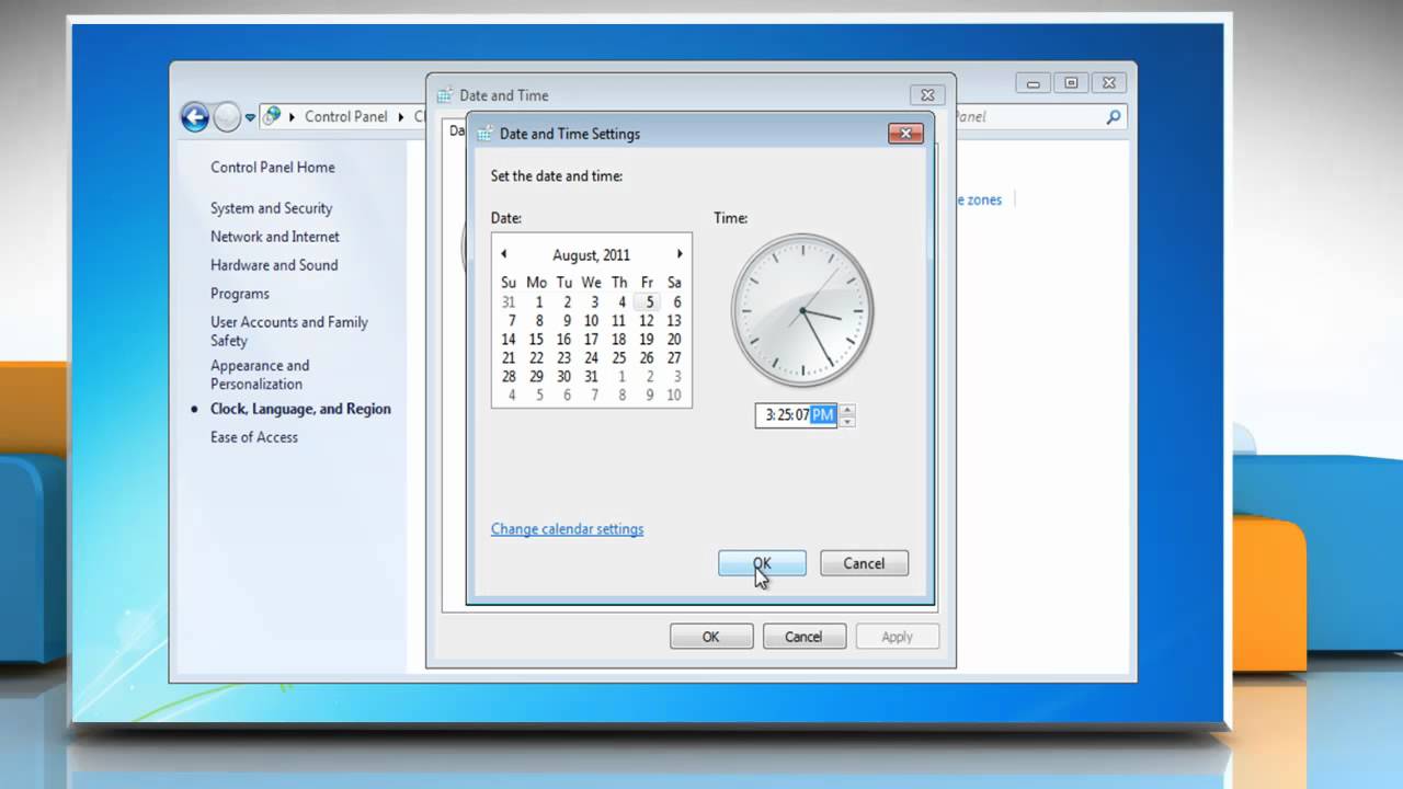 How to change date, time and time zone settings in Windows® 7 YouTube