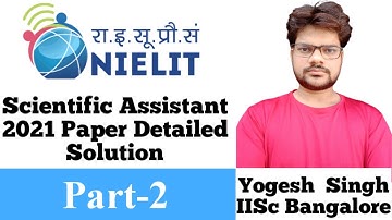 Nielit Scientific Assistant 2021 Exam Complete Analysis Solution Electronics Part-2| Nielit STQC