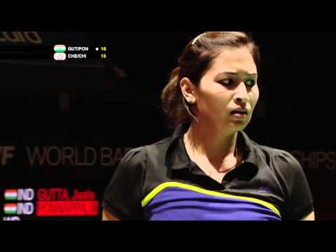 Event: Yonex BWF World Championships 2011 Round 32 (Day 2) Date: 10 August 2011 Venue: London Players: Jwala Gutta/Ashwini Ponnappa vs Cheng Wen Hsing/Chien ...