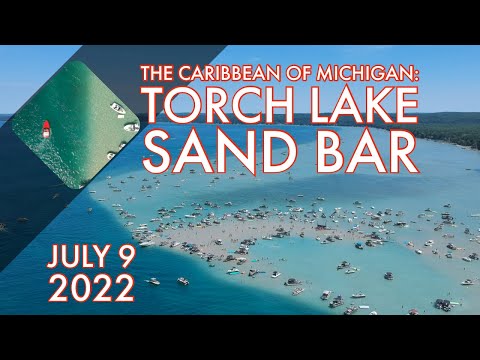 Torch Lake Sandbar is the Caribbean of Michigan - July 9 2022 drone video